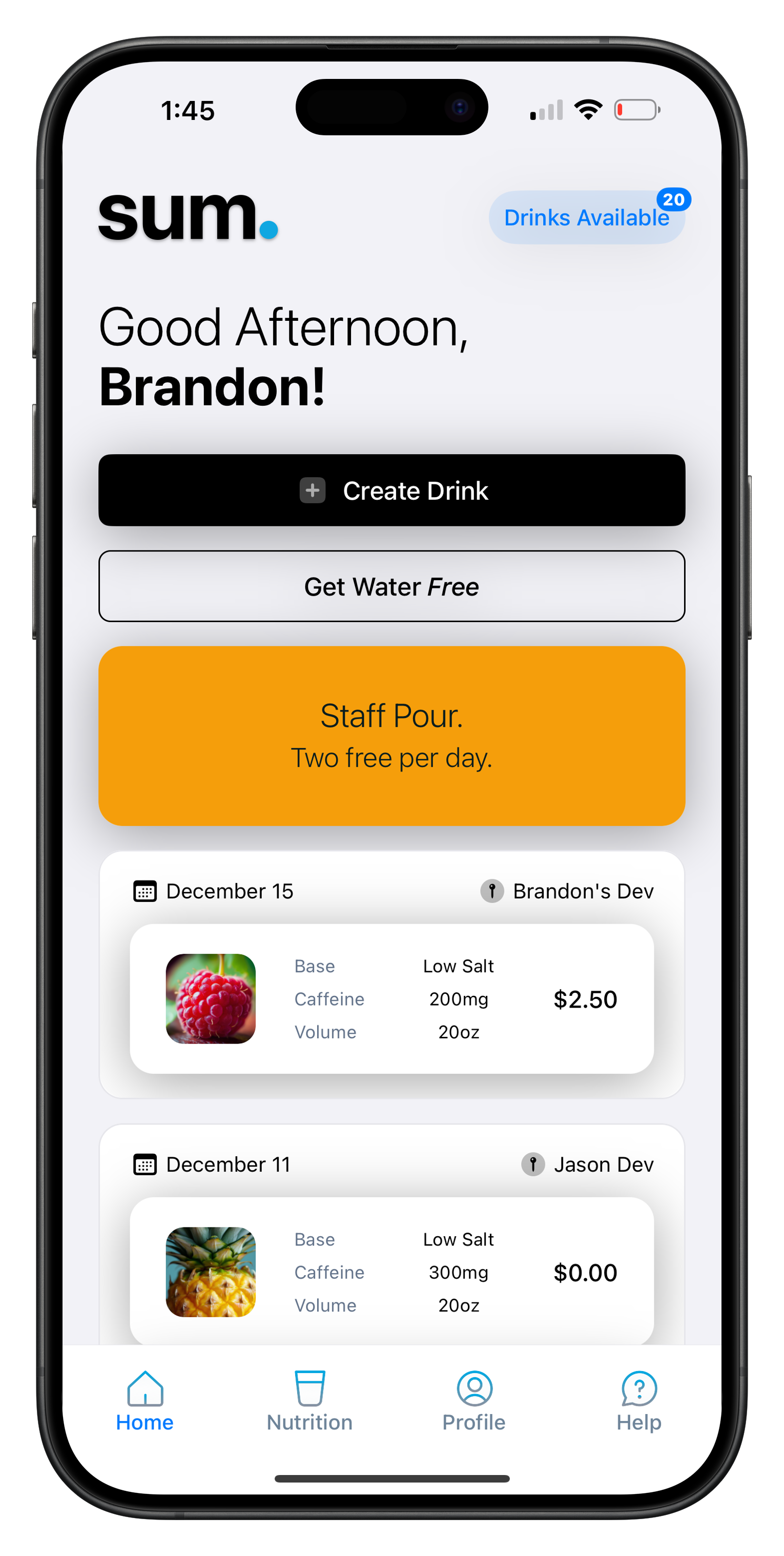 App Home Screen